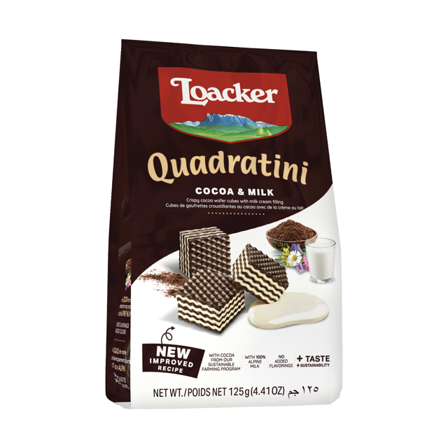 Wafer Loacker Quadratini Cocoa & Milk