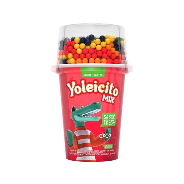 Yoleicito Mix Vainilla con Bolitas de colores – Vaso x 125g Pot. x 12 unid.